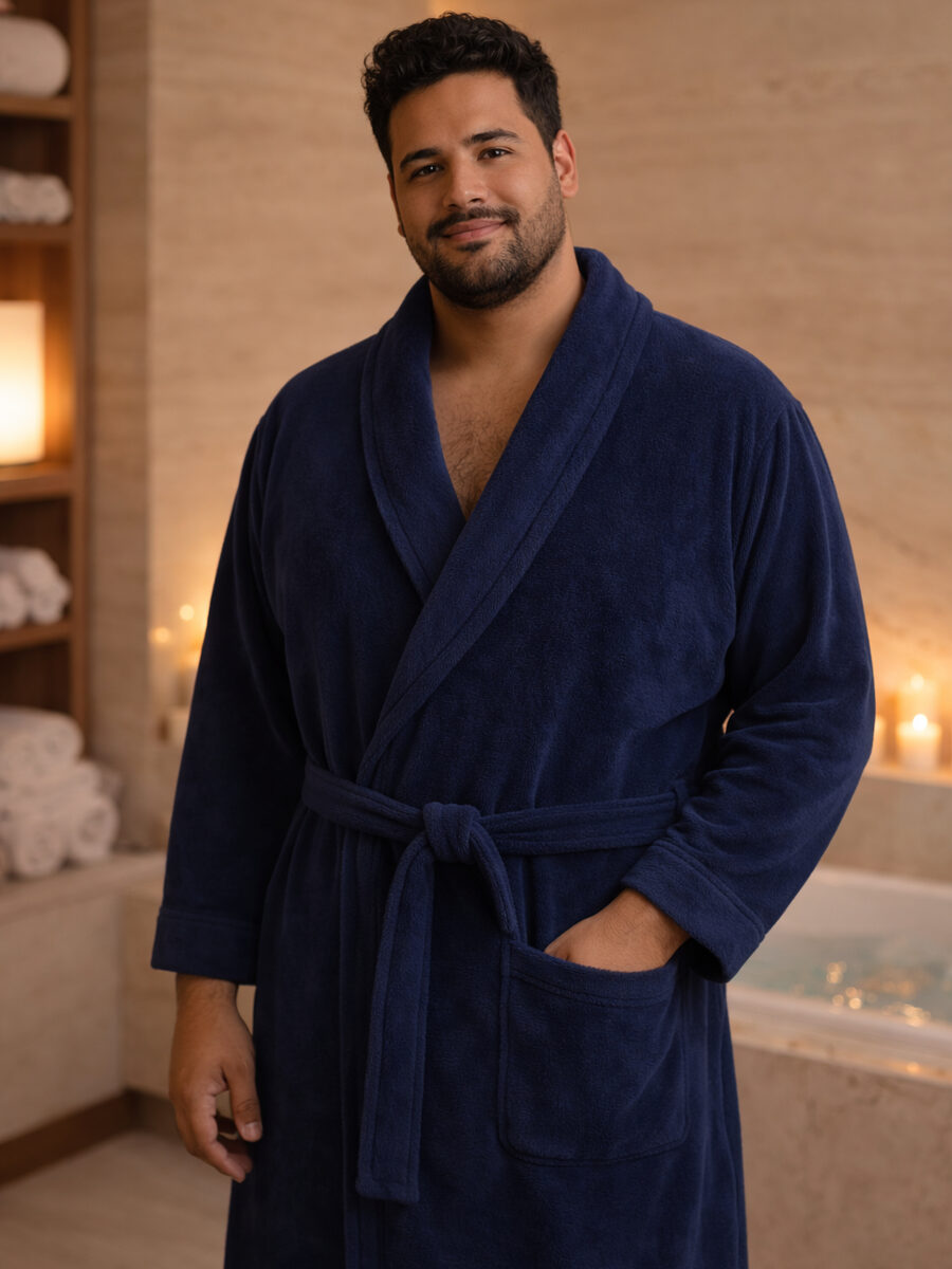 Roupão de banho masculino quimono unissex com cinto