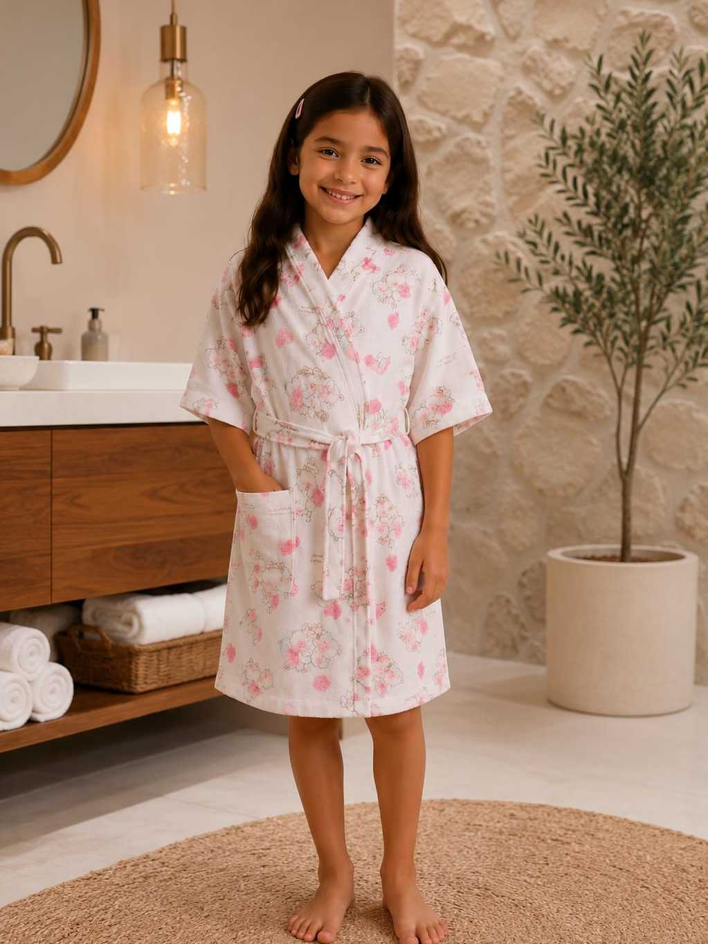 Roupão Infantil Floral
