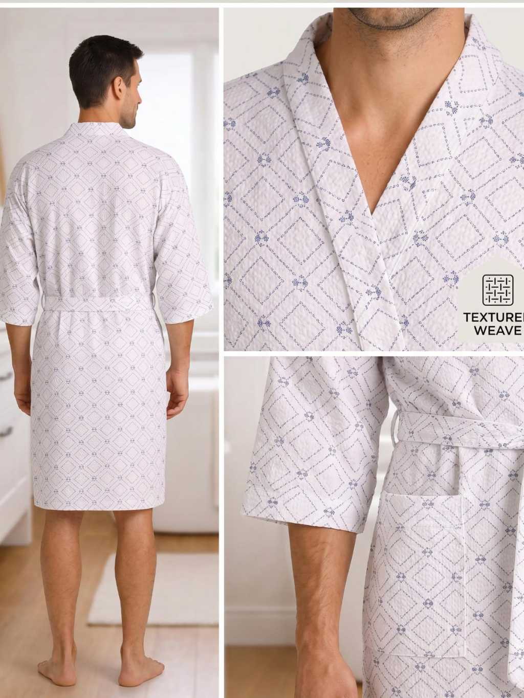 Roupao de banho felpudo atoalhado adulto La Luna estampado 100% algodao masculino