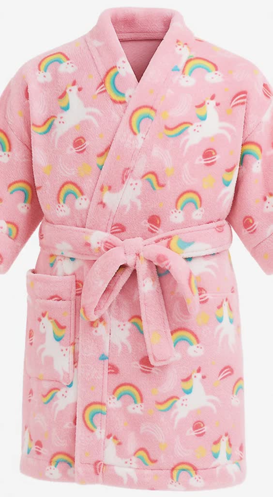 Roupão de banho infantil menina felpudo — detalhe